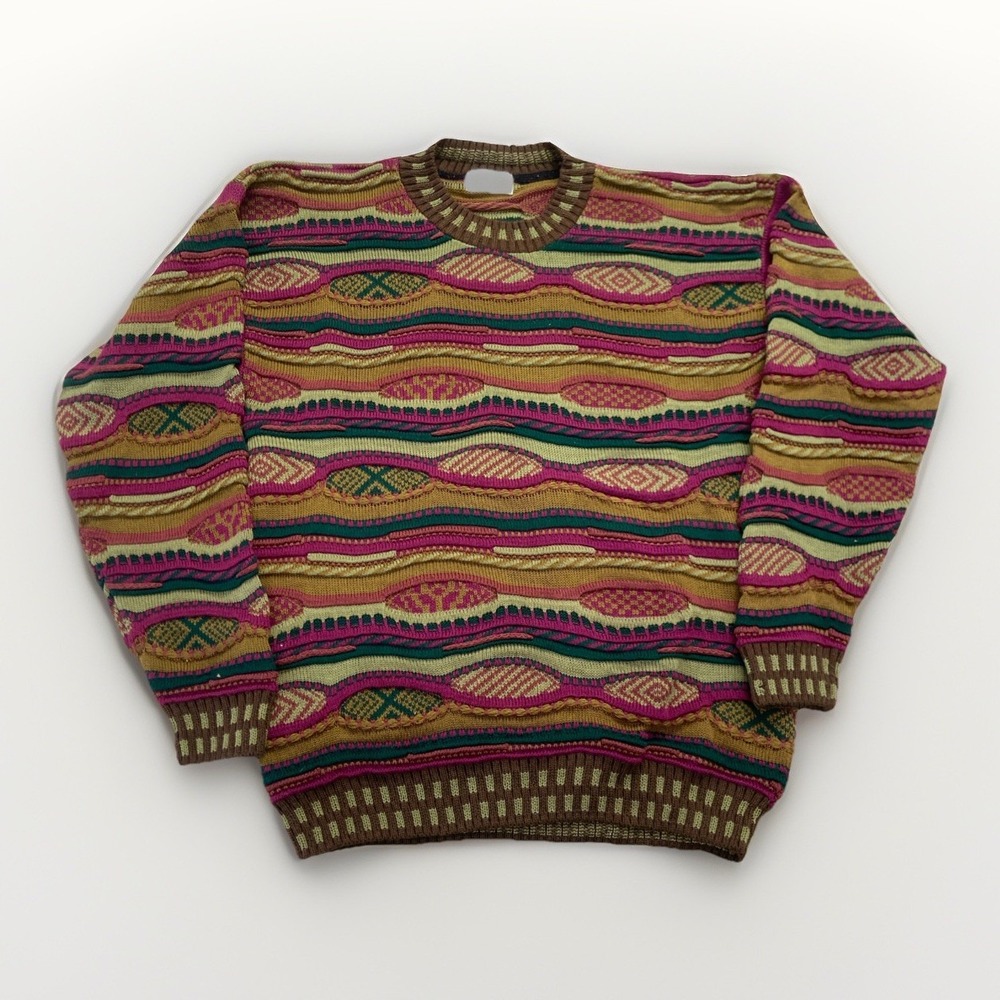 Vintage Protege Sweater Men's L Coogi Style Knit Cotton 90s Grandpa